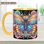 Diamond Butterfly – Personalized Butterfly Accent Mug