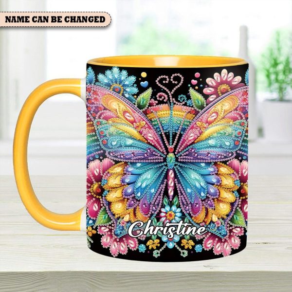 Diamond Butterfly – Personalized Butterfly Accent Mug