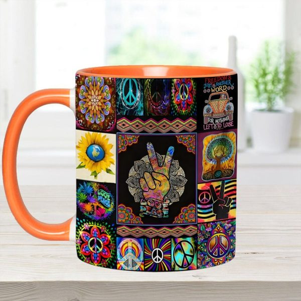Peace Sign Hippie Accent Mug