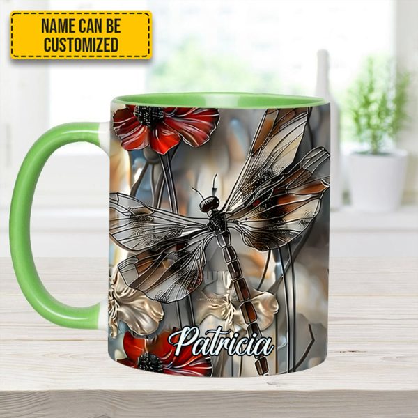 Fantasy Dragonfly Personalized Accent Mug