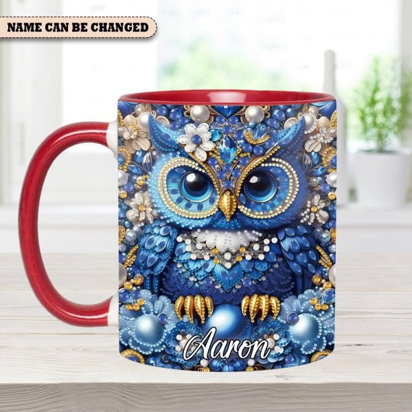 Sparkle Owl - Personalized Owl Accent Mug