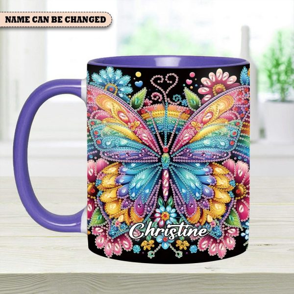 Diamond Butterfly – Personalized Butterfly Accent Mug