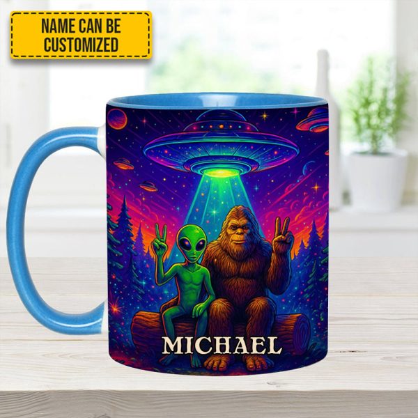 Intergalactic Buddies – Personalized Bigfoot & Alien Accent Mug
