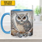 Beautiful Owl Diamond - Personalized Owl Accent Mug