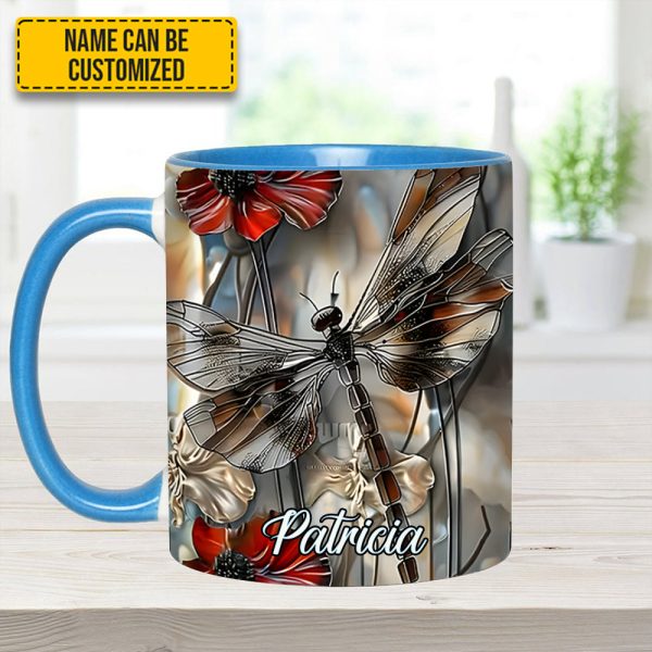 Fantasy Dragonfly Personalized Accent Mug