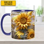 Beautiful Sunflower - Personalized Sunflower Accent Mug