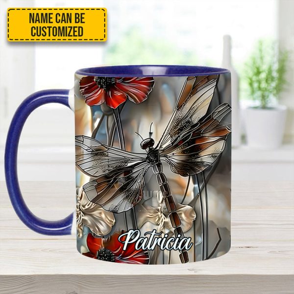 Fantasy Dragonfly Personalized Accent Mug