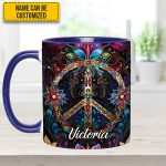 Peace & Love Symbol – Personalized Hippie Accent Mug