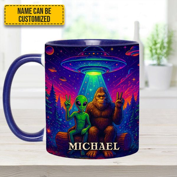 Intergalactic Buddies – Personalized Bigfoot & Alien Accent Mug