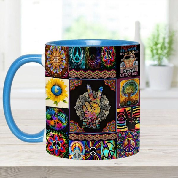 Peace Sign Hippie Accent Mug