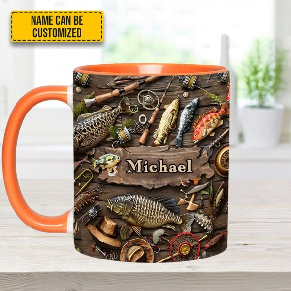 Fishing Gear - Personalized Fishing, Outdoor, Adventure Accent Mug