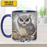 Beautiful Owl Diamond - Personalized Owl Accent Mug