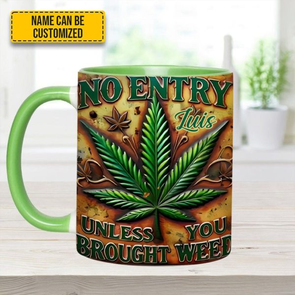 No Entry - Personalized Weed Accent Mug