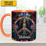 Peace & Love Symbol – Personalized Hippie Accent Mug