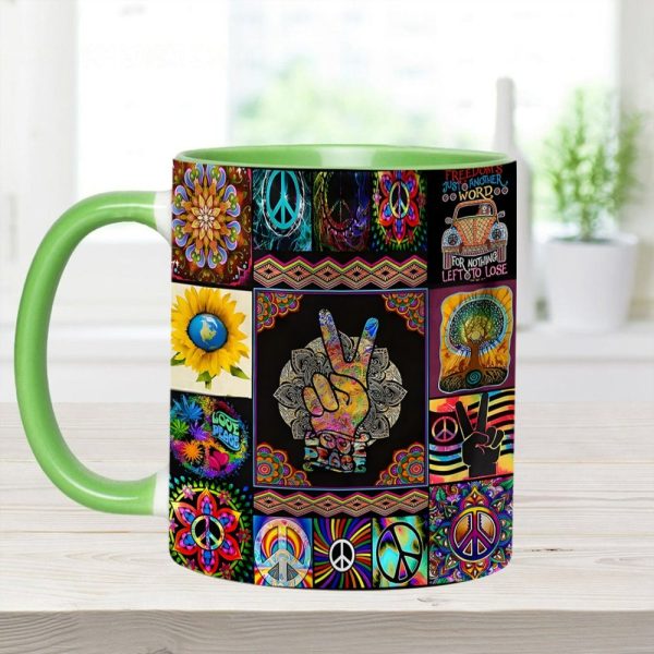 Peace Sign Hippie Accent Mug