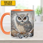 Beautiful Owl Diamond - Personalized Owl Accent Mug