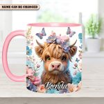 Highland Cow Flower - Personalized Accent Mug