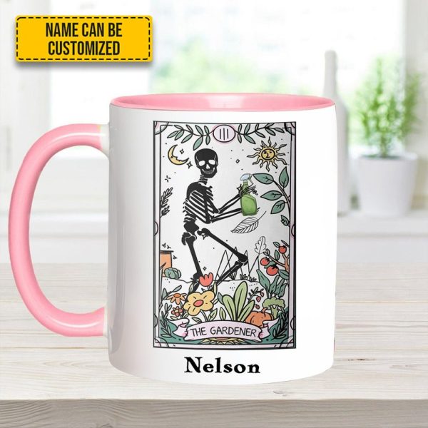 Personalized The Gardener Skeleton Tarot Accent Mug