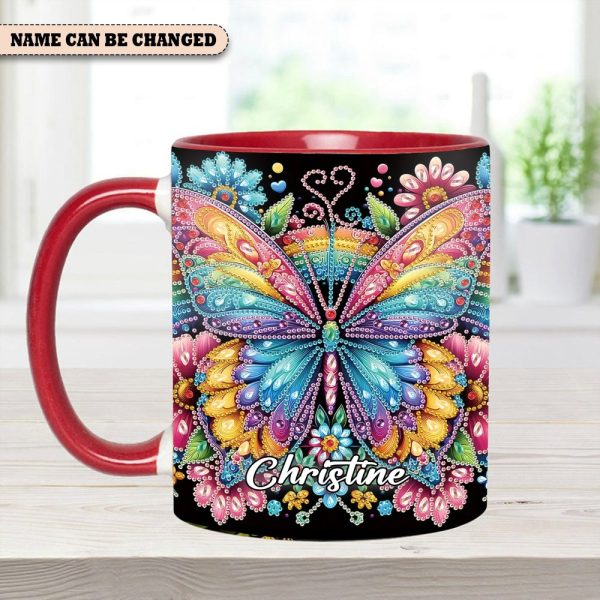 Diamond Butterfly – Personalized Butterfly Accent Mug