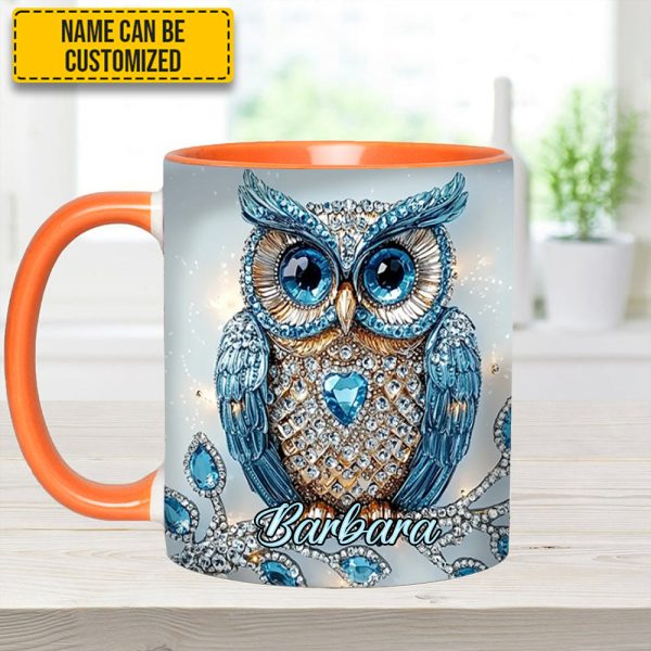 Blue Owl - Personalized Owl Accent Mug