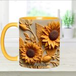 Sunflower Accent Mug - Personalized Accent Mug