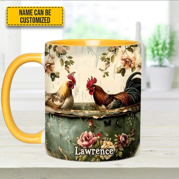 Rooster Vintage – Personalized Chicken Accent Mug