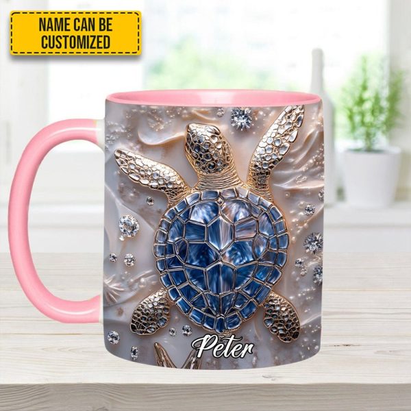 Unique Sea Turtle Personalized Accent Mug