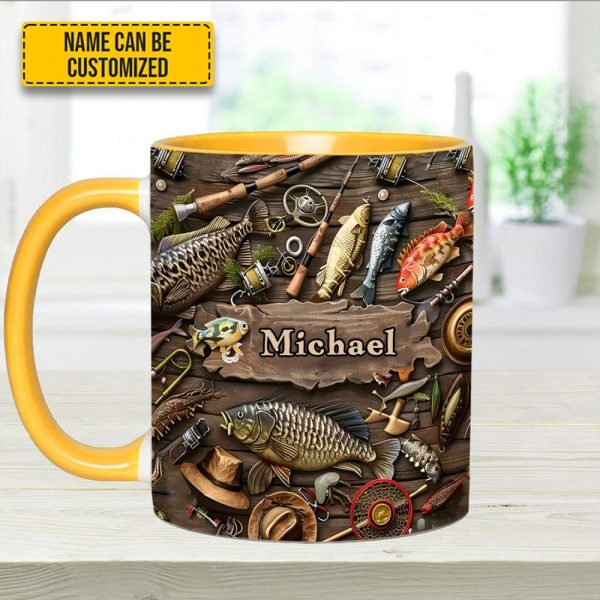 Fishing Gear - Personalized Fishing, Outdoor, Adventure Accent Mug