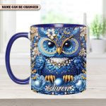 Owl Partial Diamond - Personalized Owl Accent Mug