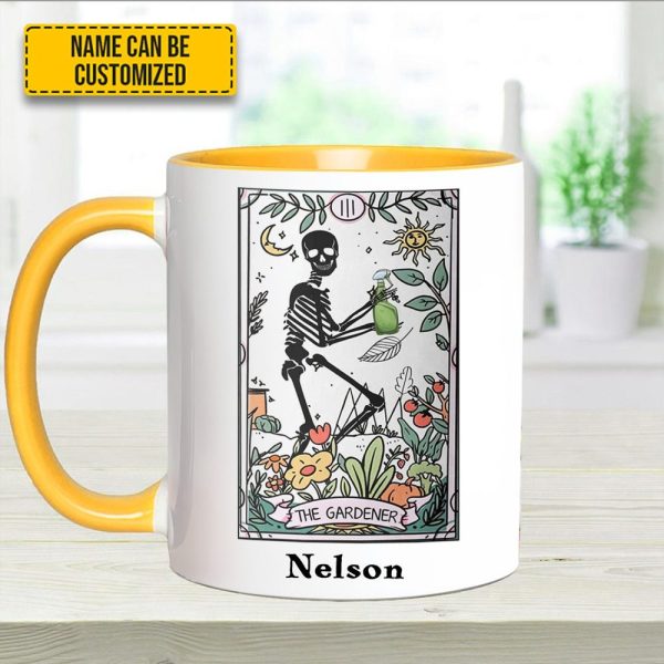 Personalized The Gardener Skeleton Tarot Accent Mug