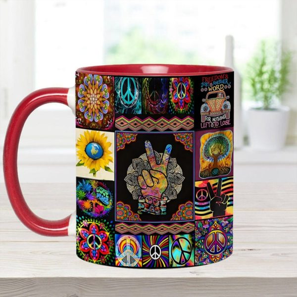 Peace Sign Hippie Accent Mug