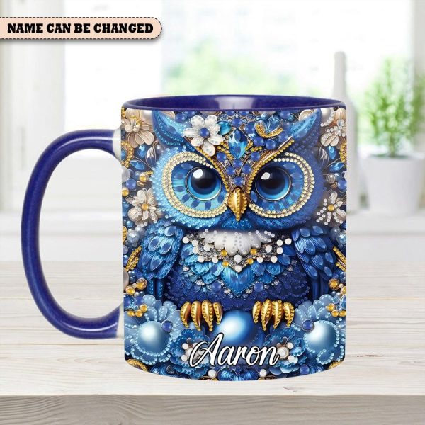 Sparkle Owl - Personalized Owl Accent Mug