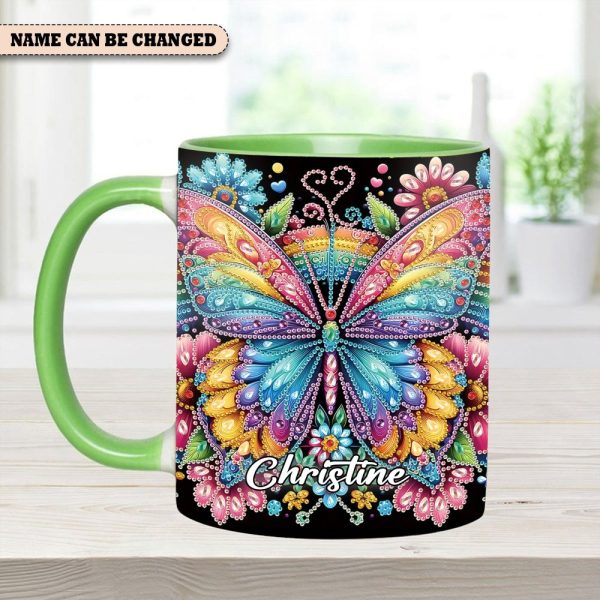 Diamond Butterfly – Personalized Butterfly Accent Mug