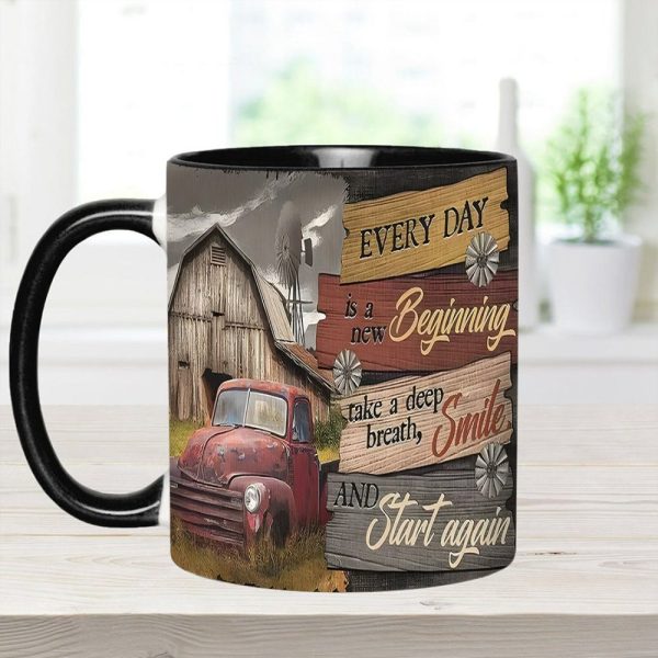 Everyday Is A New Beginning - Country Truck Accent Mug