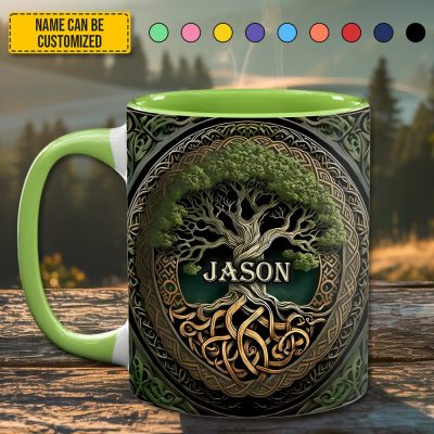Personalized Celtic Tree Of Life Accent Mug