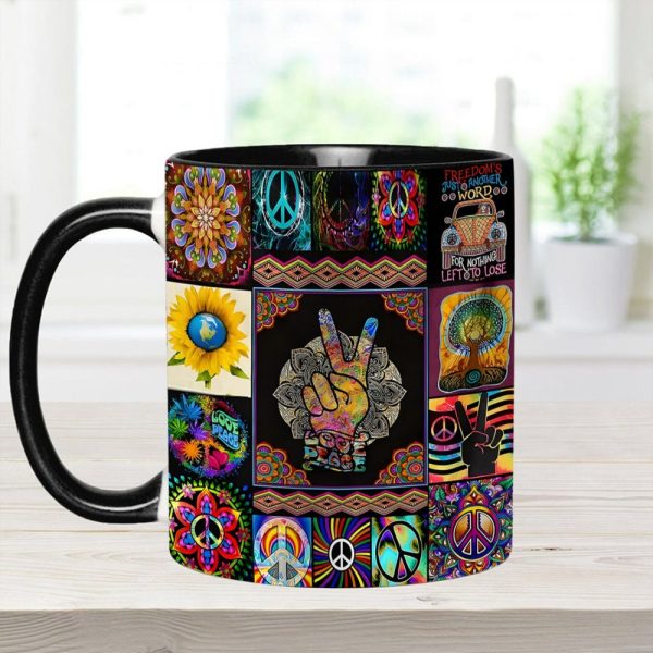 Peace Sign Hippie Accent Mug