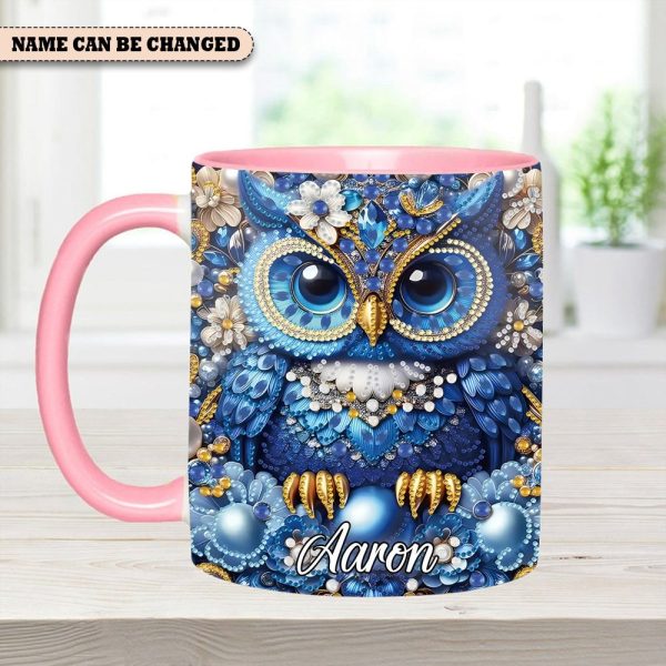 Sparkle Owl - Personalized Owl Accent Mug