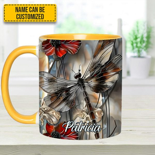 Fantasy Dragonfly Personalized Accent Mug