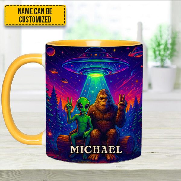 Intergalactic Buddies – Personalized Bigfoot & Alien Accent Mug