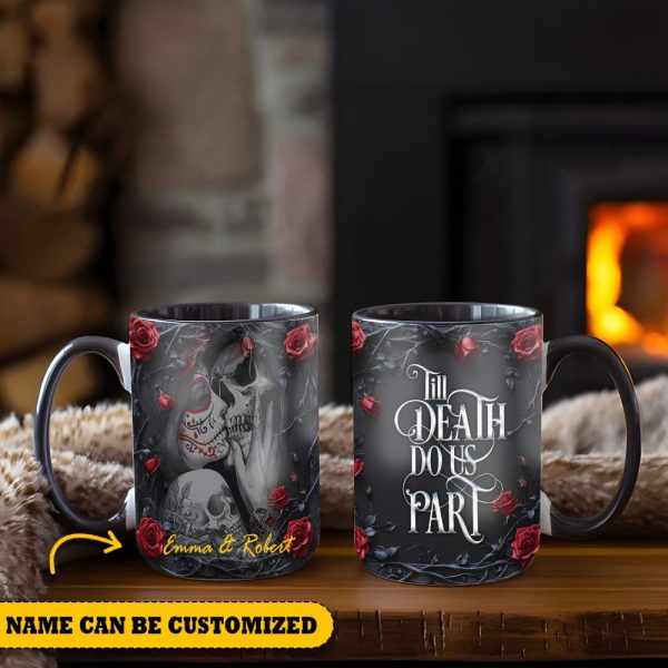 Till Death Do Us Part - Personalized Skull Accent Mug