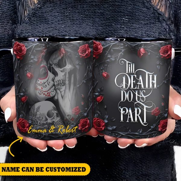 Till Death Do Us Part - Personalized Skull Accent Mug