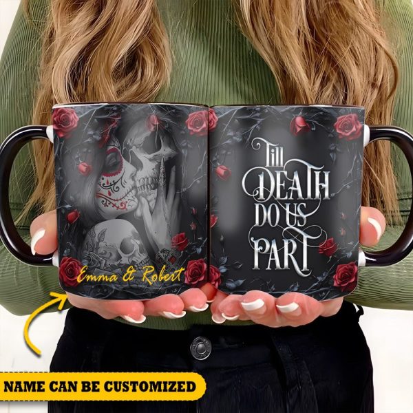 Till Death Do Us Part - Personalized Skull Accent Mug