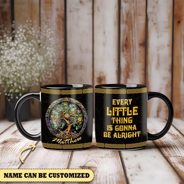 Tree Of Life Every Little Thing Is Gonna Be Alright   - Personalized Hippie Accent Mug