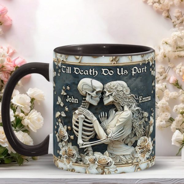 Till Death Do Us Part - Personalized Skull Accent Mug