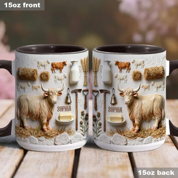 Highland Cows - Personalized Cow Accent Mug