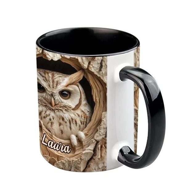 Hollow Watcher - Personalized Owl Accent Mug