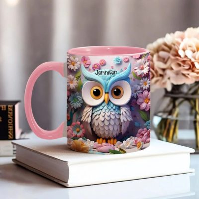 Cool Owl - Personalized Owl Accent Mug