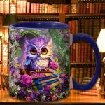 Beautiful Owl Book Lovers - Personalized Book Accent Mug