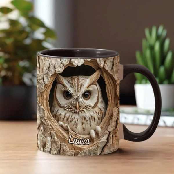 Hollow Watcher - Personalized Owl Accent Mug