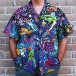 Colorful Turtles Men'S Button'S Up Shirts Hawaiian Shirt